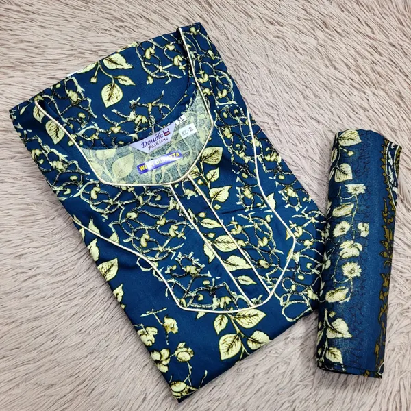Premium Half Sleeve Shawl Nighty Set | NT3753