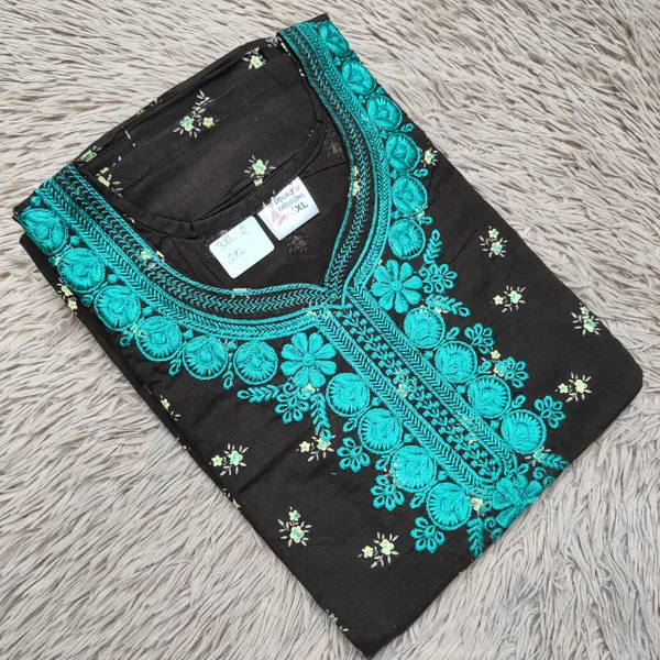 Pure Cotton Embroidery Nighty Fully Overlocked | NT2537
