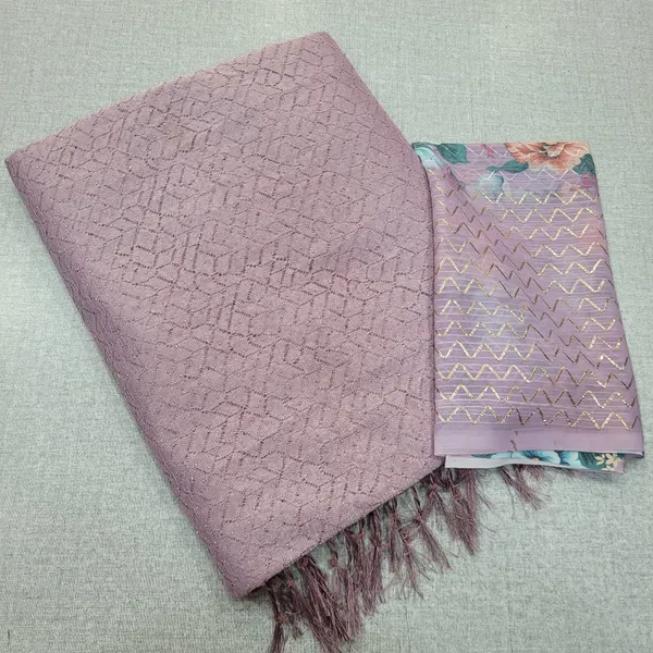 Heavy neted Saree with Contrast blouse | SR173