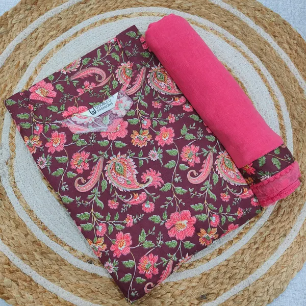Pure Cotton Full Hand Anarkali Kurti with Dupatta | KS1275