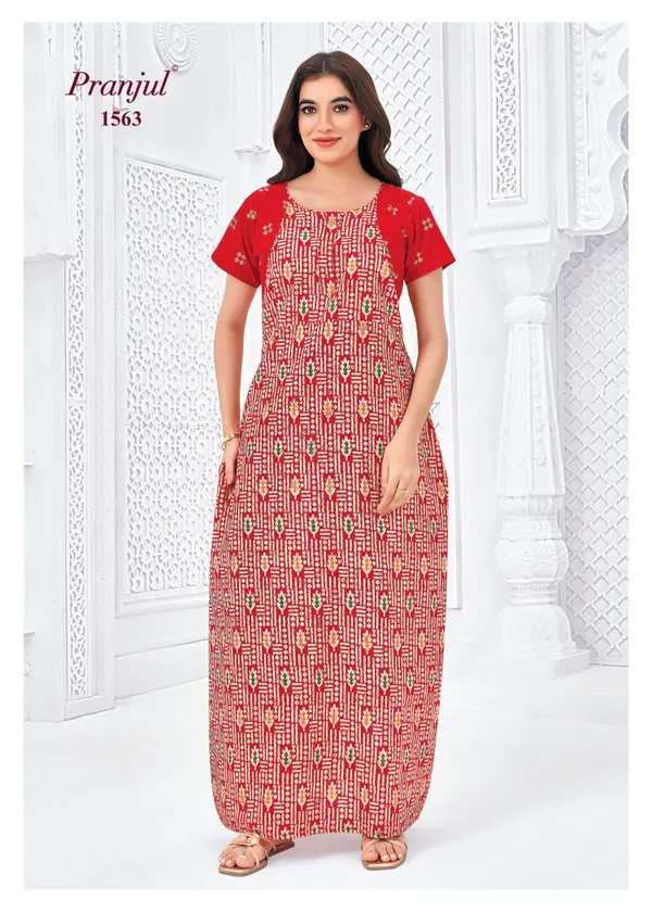 Pranjul Nighty Pure Cotton  | PN1563