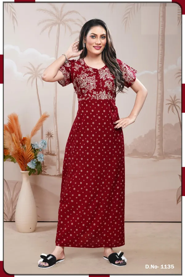 Premium Cotton Branded Nighty | BR35