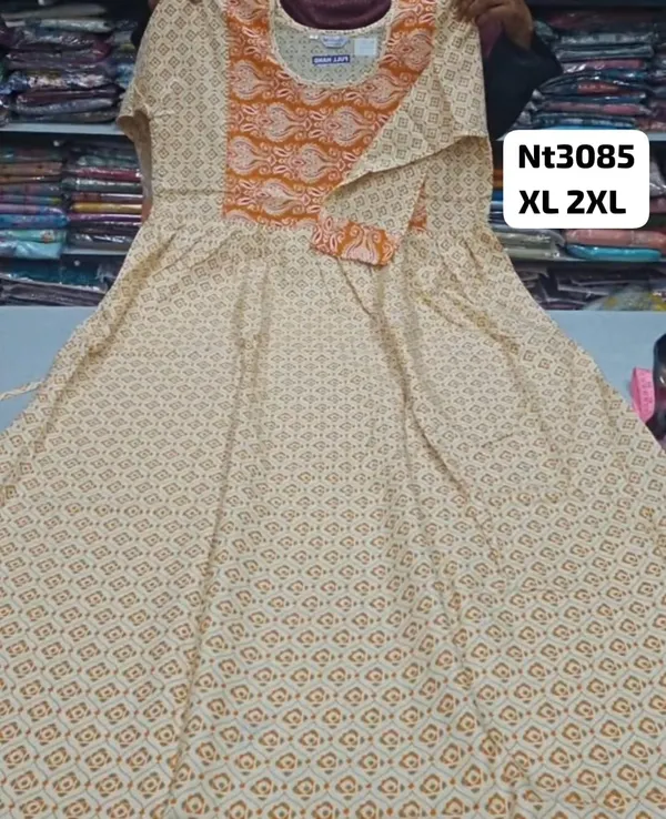 Full Hand Premium Frock Style Nighty } NT3085