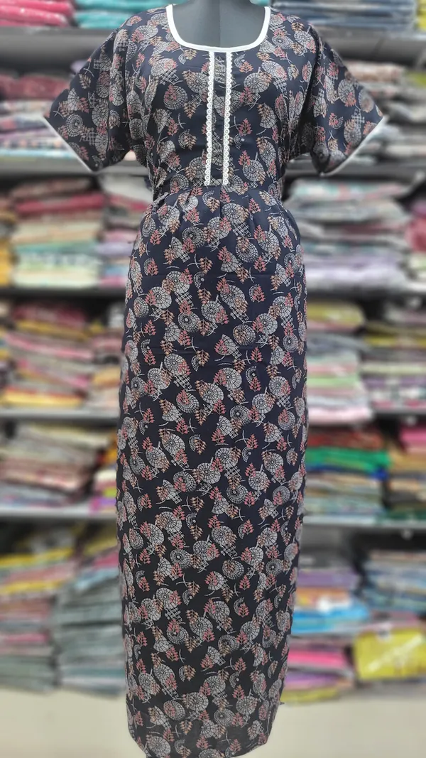 Premium Alphine Frock Nighty with Side Pocket & Adjustable Rope | NT2816