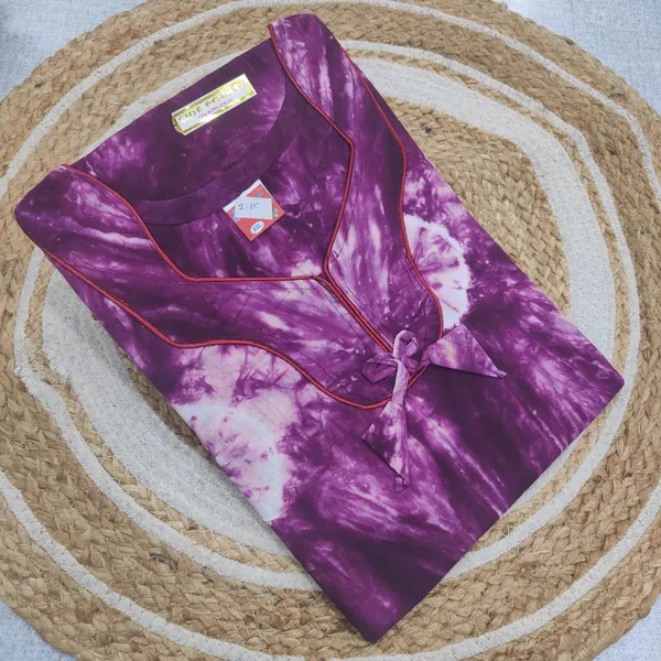 Premium Bandhini Cotton Nighty | NT3849