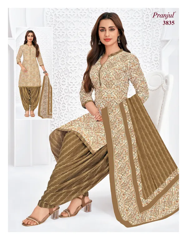 Pranjul Premium Cotton Stright Top Patiyala Bottom with Dupatta | SW3835