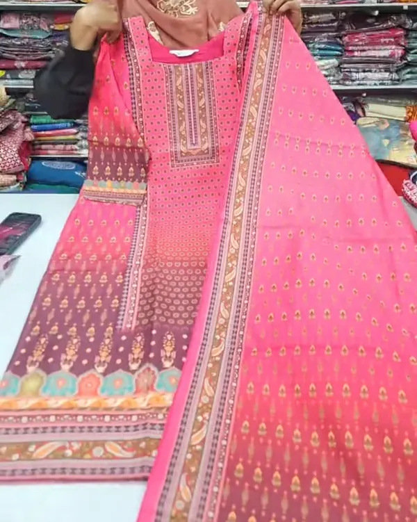 Muslin Karachi Style Straight Top with Dupatta | SK23