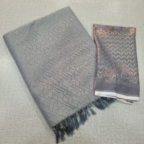 Heavy neted Saree with Contrast blouse | SR173