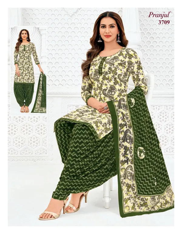 Pranjul Premium Cotton Stright Top patiyala Bottom with Dupatta | SW3709