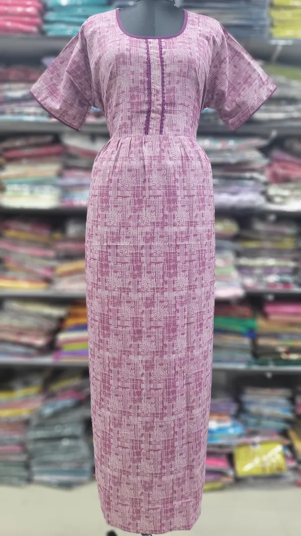 Premium Alphine Frock Nighty with Side Pocket & Adjustable Rope | NT2826