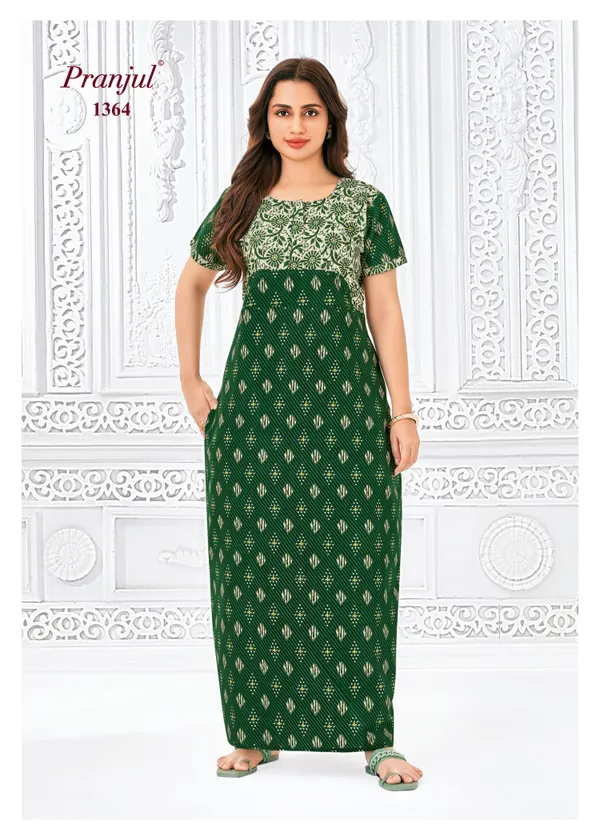 Pure Cotton Pranjul Nighty | PN1364