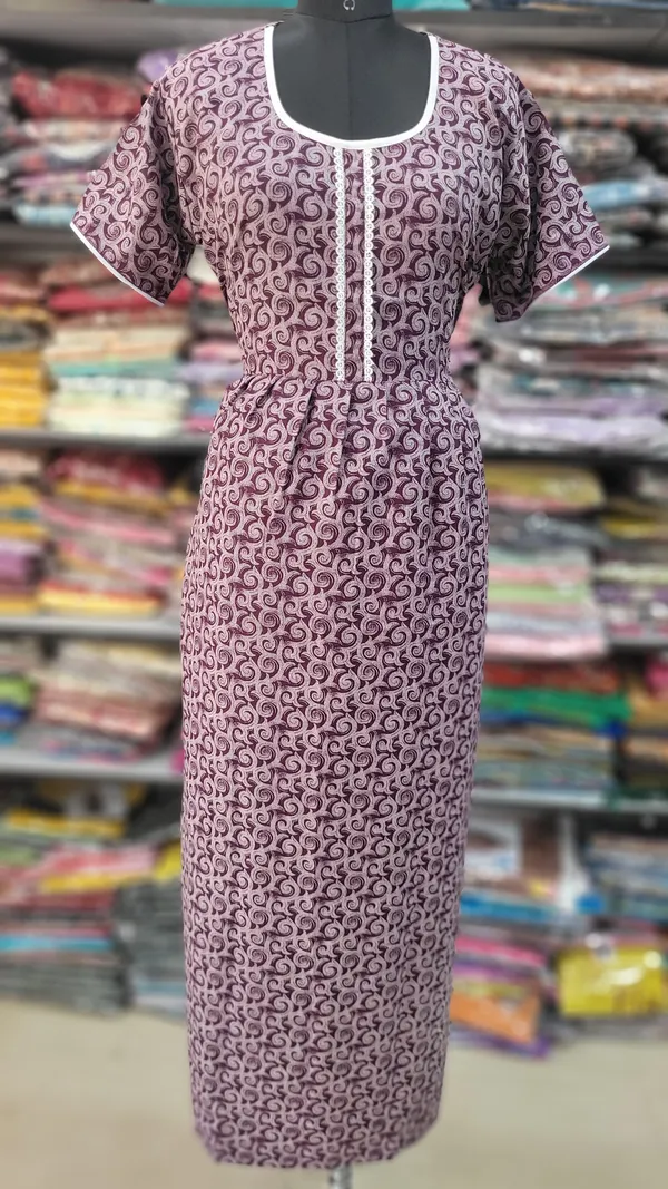 Premium Alphine Frock Nighty with Side Pocket & Adjustable Rope | NT2808
