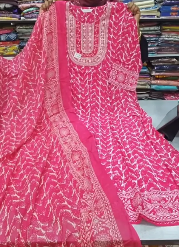 Rayon Anarkali Kurti with Dupatta set | KS987