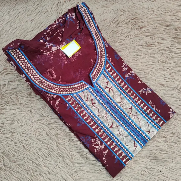 Ajrak Cotton | Embroidery Nighty | NT1369
