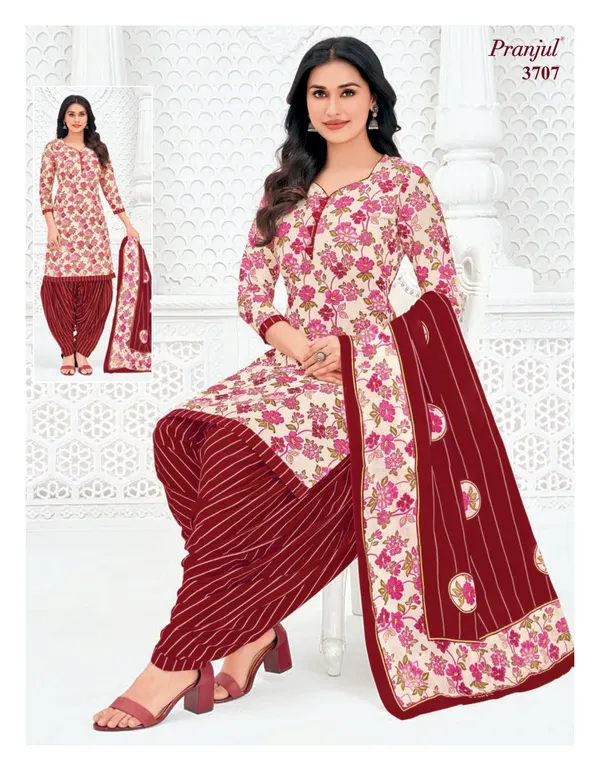 Pranjul Premium Cotton Stright Top patiyala Bottom with Dupatta | SW3707