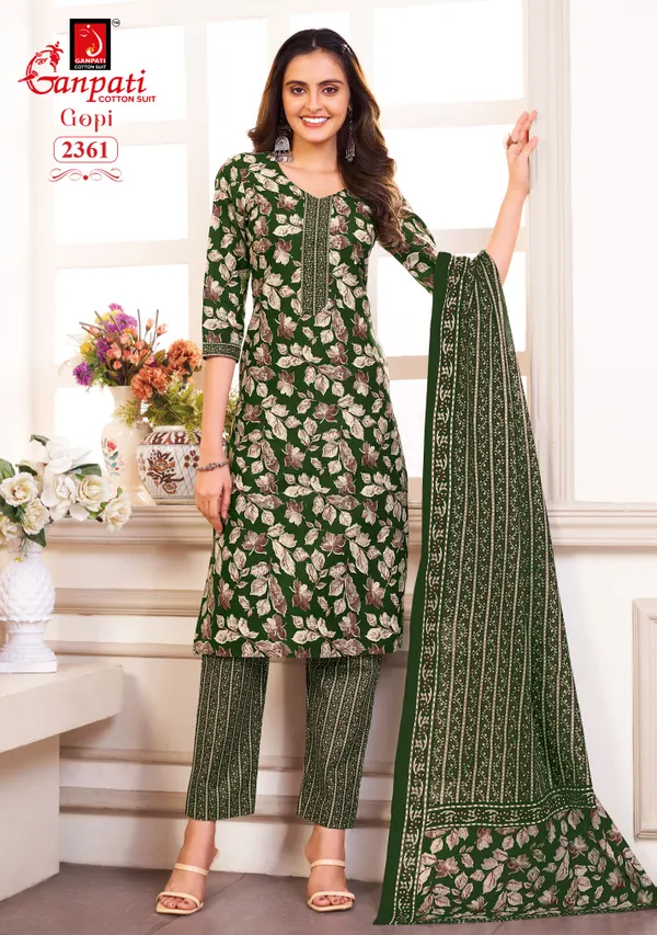 Ganpati Premium Cotton  Straight Kurti with Bottom & Dupatta | TS2269