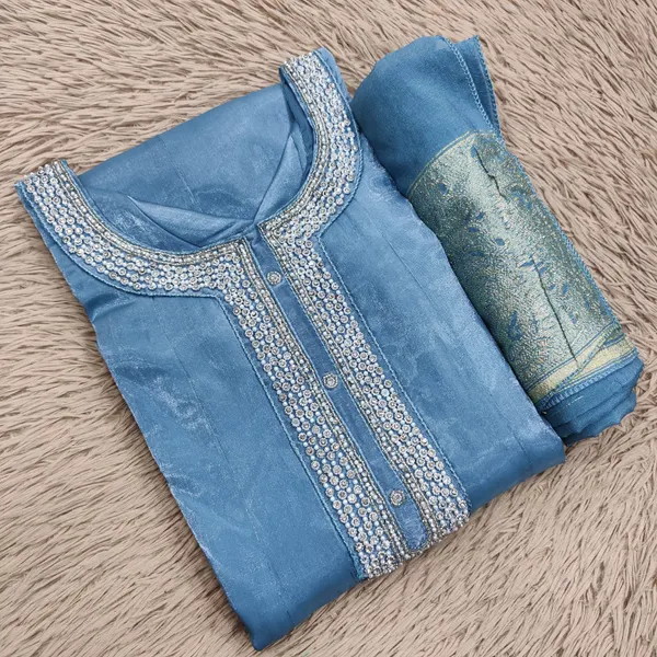 Heavy Handwork Long Anarkali Kurti with Dupatta | KS1227