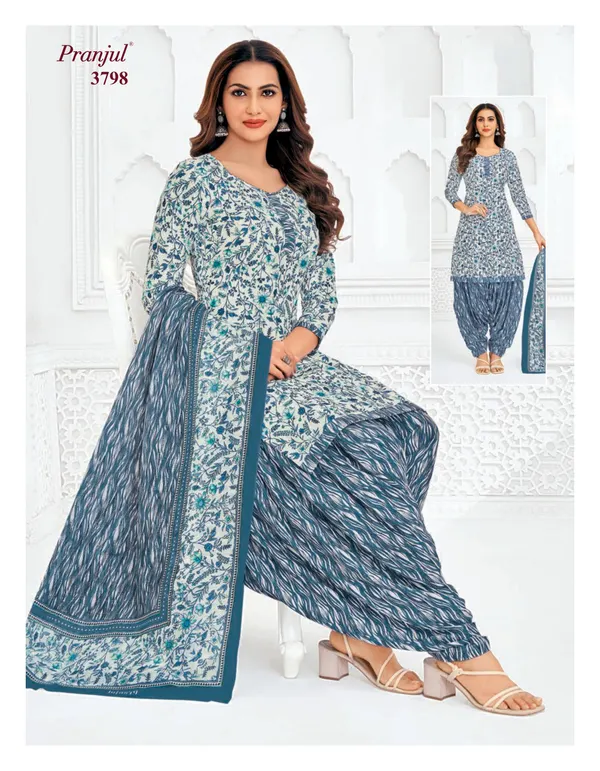 Pranjul Premium Cotton Stright Top patiyala Bottom with Dupatta | SW3798