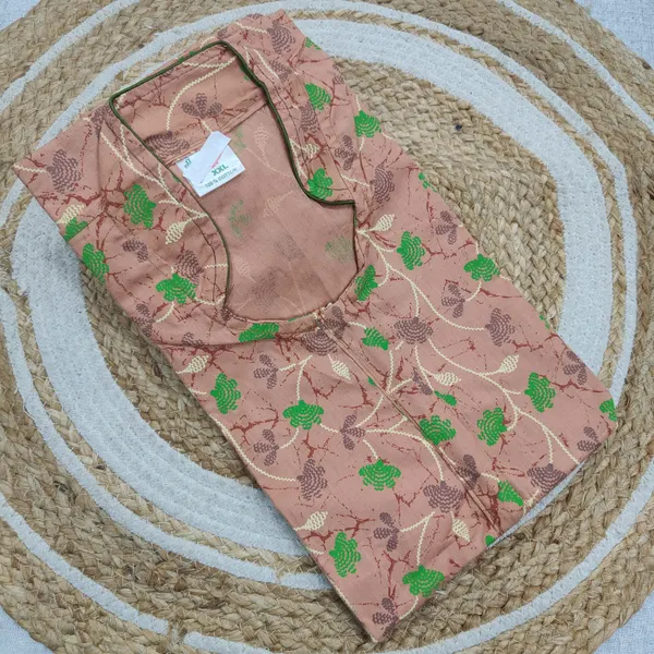 Premium Rajwadi Cotton Collar Neck Nighty | NT3819