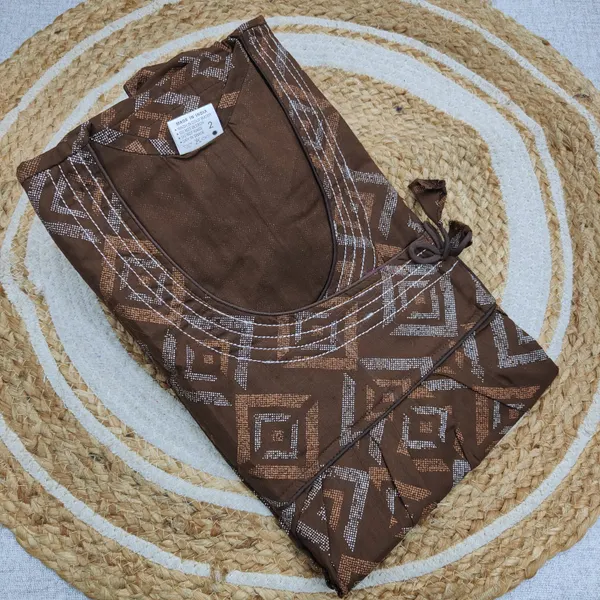 Pure Cotton Fancy Neck Nighty | NT3867