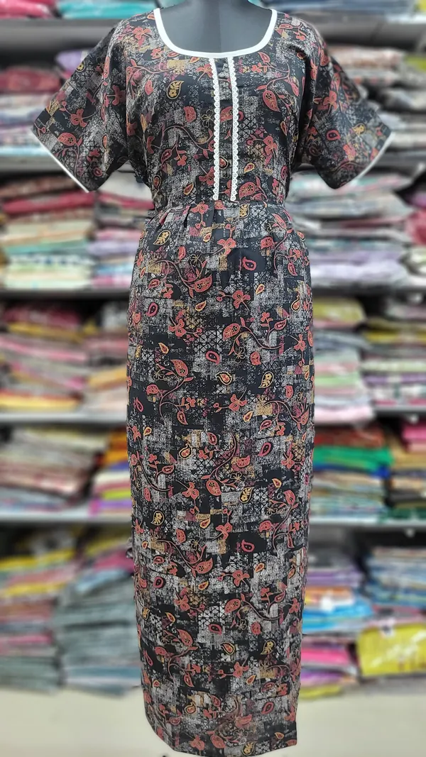 Premium Alphine Frock Nighty with Side Pocket & Adjustable Rope | NT2819