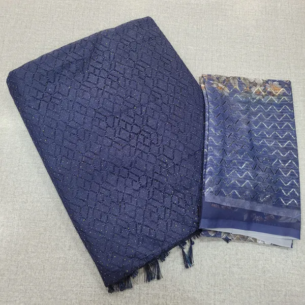 Heavy neted Saree with Contrast blouse | SR172