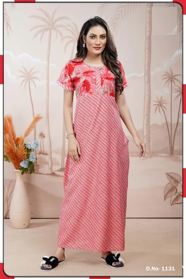 Premium Cotton Branded Nighty | BR31