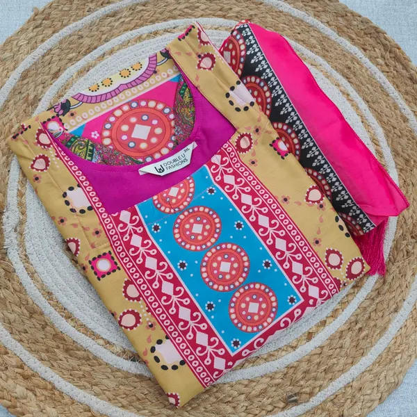 Muslin Karachi Style Straight Top with Dupatta | SK21