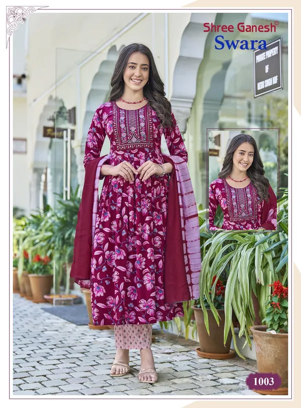 Sree Ganesh Heavy Rayon Anarkali Top Bottom & Dupatta | TS2992