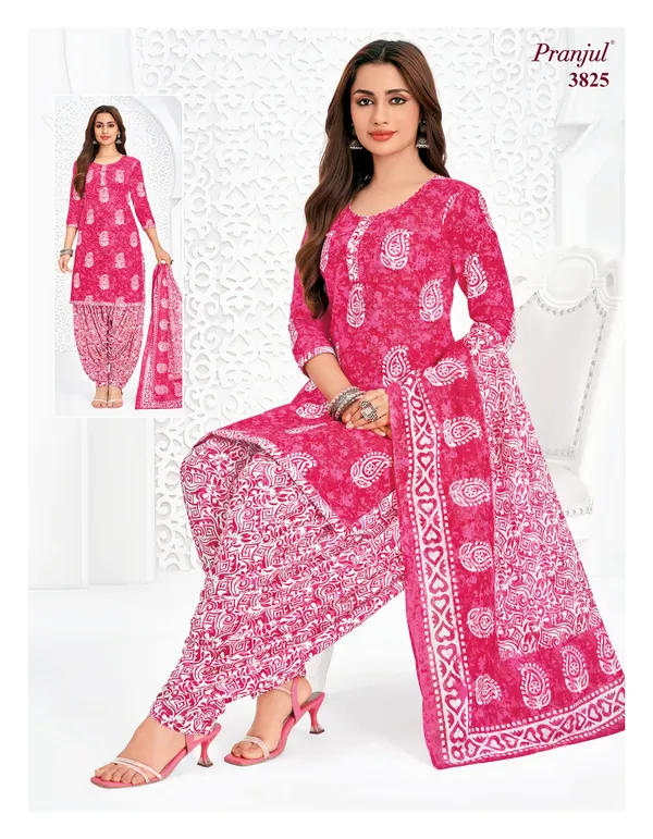 Pranjul Premium Cotton Stright Top Patiyala Bottom with Dupatta | SW3825