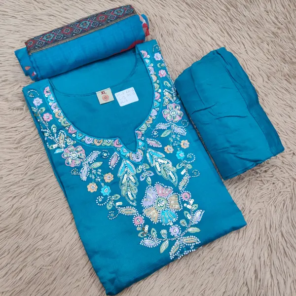 Premium Top Bottom Dupatta Set – Kolkata Style Handwork  | TS2206
