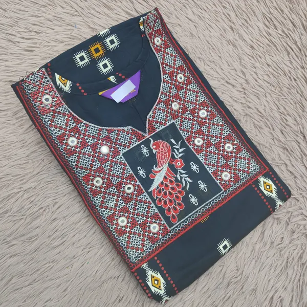 Pure Cotton Embroidered Nighty |NT3254