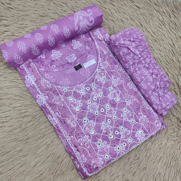 Pure Cotton Salwar Set Straight Pant & Dupatta | TS2553