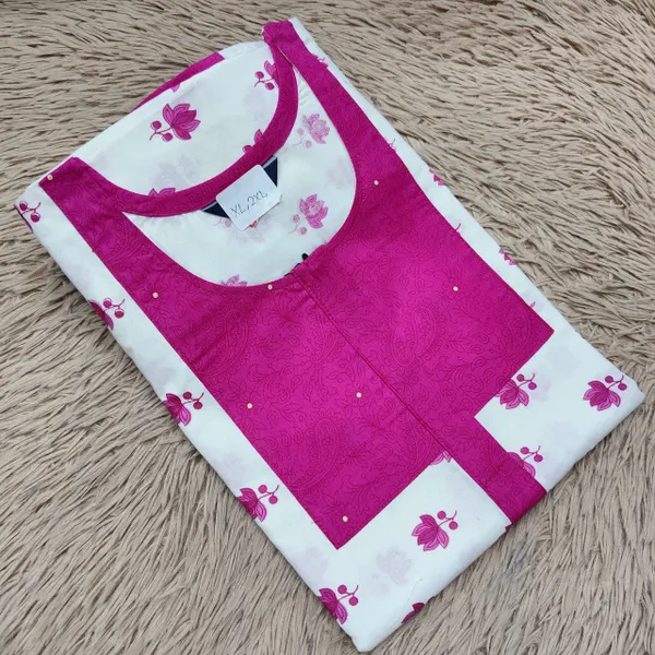Premium Heavy Cotton Zip Nighty | NT2590