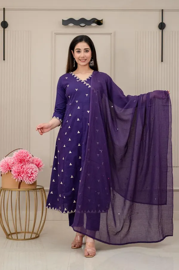 Premium 60×60 Cotton Top Bottom Dupatta Set | TS3009