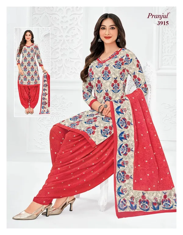 Pranjul Premium Cotton Stright Top Patiyala Bottom with Dupatta | SW3915