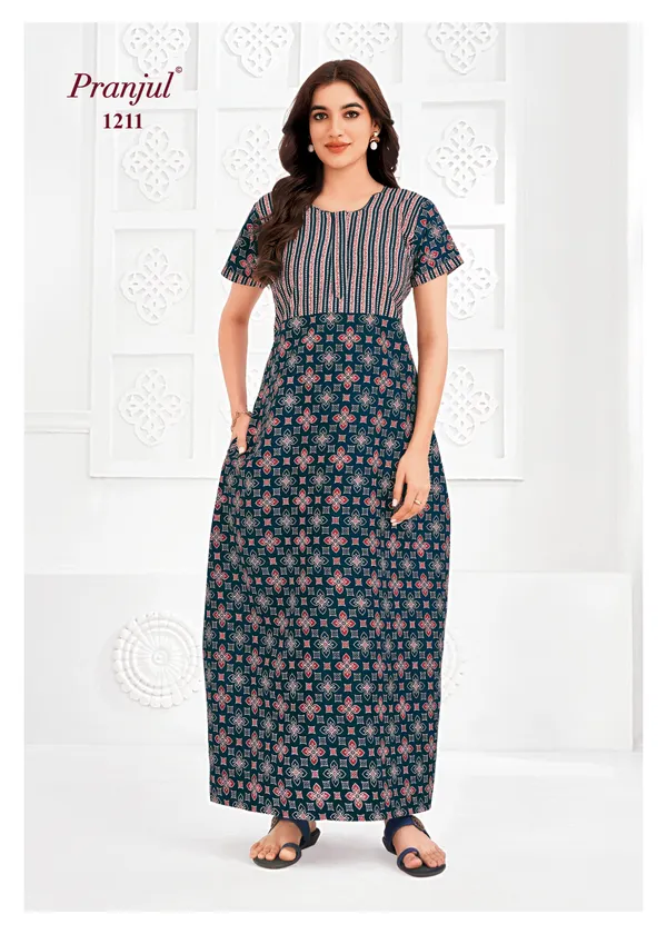 Pure Cotton Pranjul Nighty | PN1211