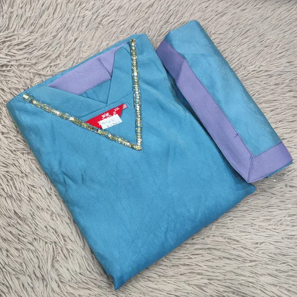 Silk Long Anarkali Kurti with Dupatta  | KS1180