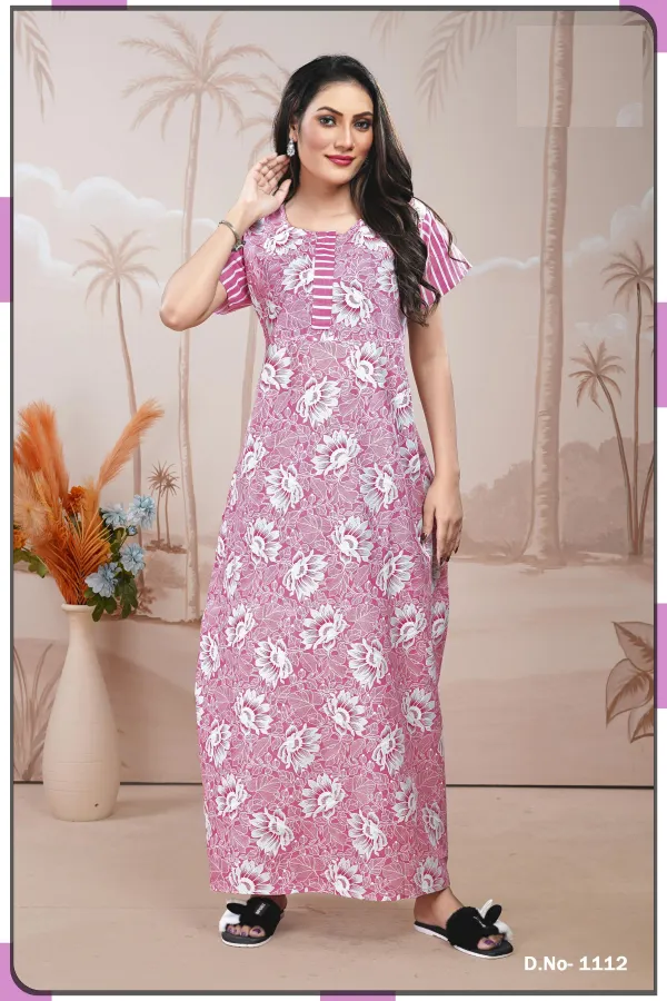 Premium Cotton Branded Nighty | BR12
