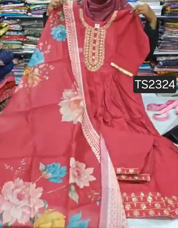 Vatican Silk Top Bottom Dupatta set Collection  | TS2324