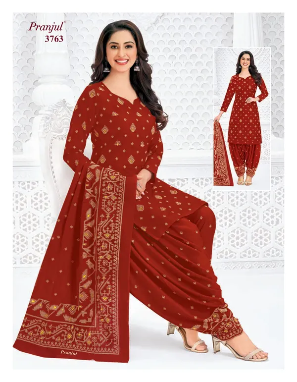 Pranjul Premium Cotton Stright Top patiyala Bottom with Dupatta | SW3763