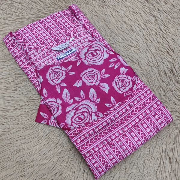 Premium Cotton Frock Style Nighty with Adjustable Rope & Side Pocket | NT3282