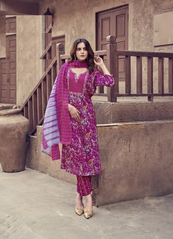 Premium Rayon Top–Bottom–Dupatta Set | TS2528