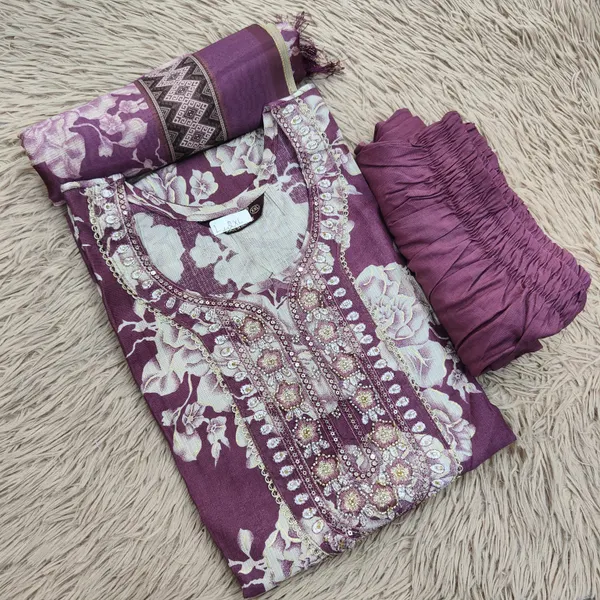 Premium Vatican Top Bottom & Dupatta Set | TS2053