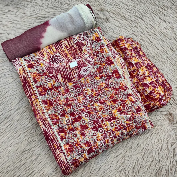 Nayra Cut Kurti with Bottom & Dupatta | TS1839