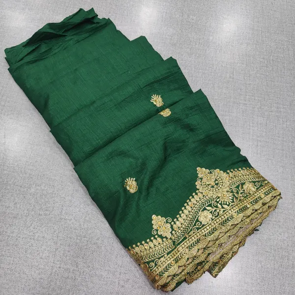 Vichitra Silk embroidery border saree | SR278