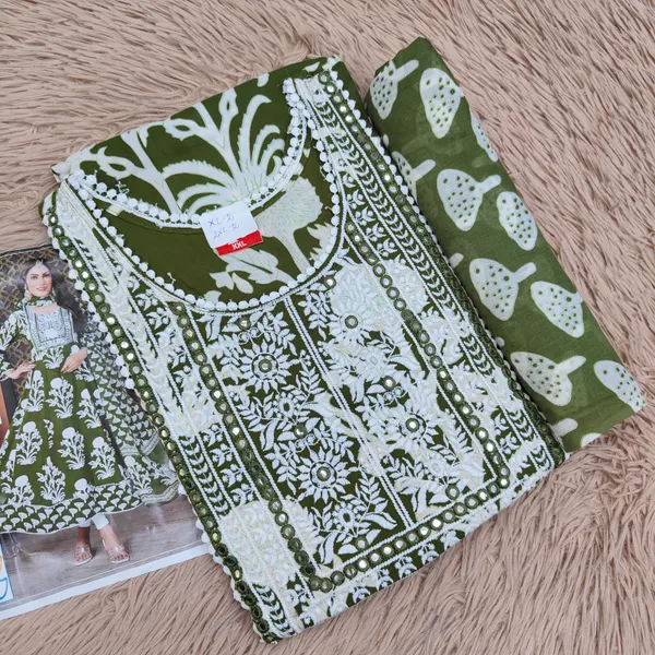 Premium Rayon Cotton Kurti with Dupatta Set | KS889