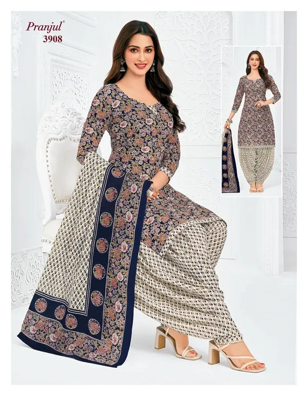 Pranjul Premium Cotton Stright Top Patiyala Bottom with Dupatta | SW3908