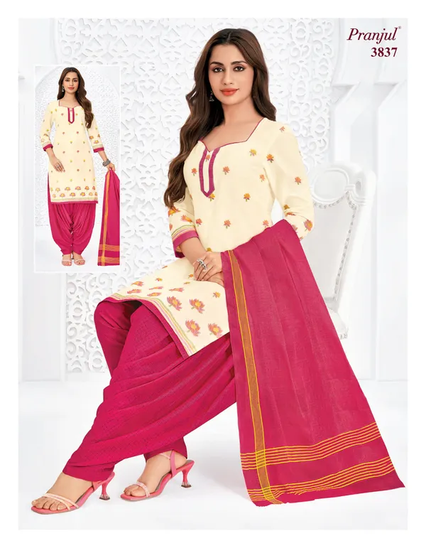Pranjul Premium Cotton Stright Top Patiyala Bottom with Dupatta | SW3837