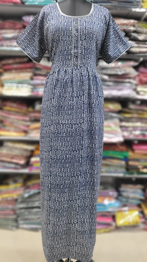Premium Alphine Frock Nighty with Side Pocket & Adjustable Rope | NT2817